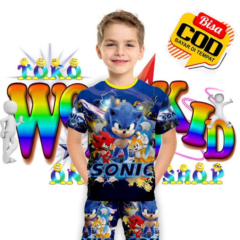 Stelan Baju Anak Sonic Printing