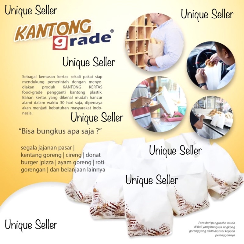 Kantong Kertas Grade 13x8x25 cm isi 100 pcs PUTIH / Paper Bag PUTIH Grade  / Paperbag Paper Bag Putih Makanan Sayur Kentang Ayam Pok Pok