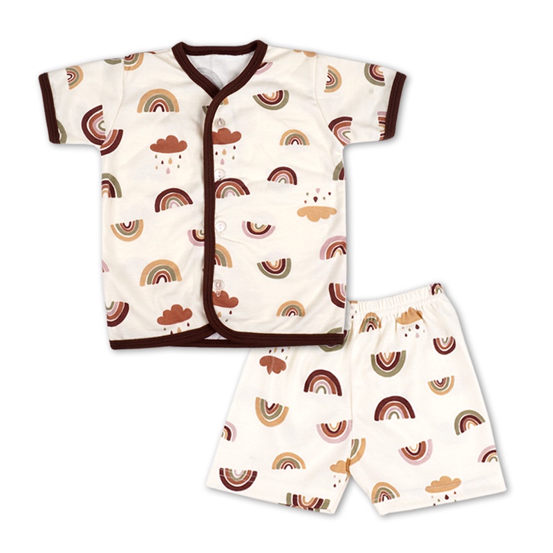 Miabelle Set Baju Pendek Kancing Depan + Celana Woodland Series