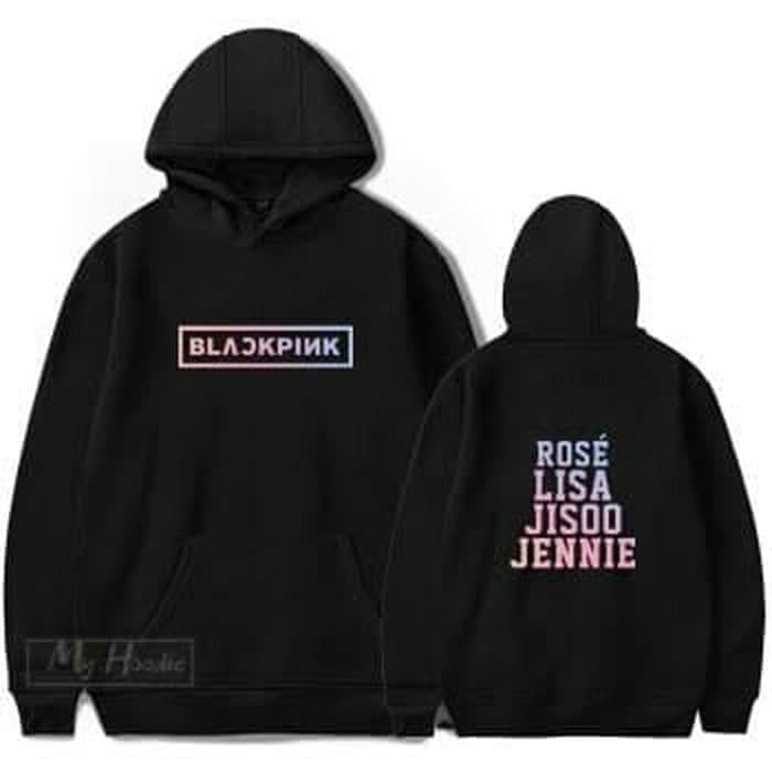 HE686 Jaket Hoodie Jumper Sweater BLACKPiNK BLACK PiNK PRiNTiNG