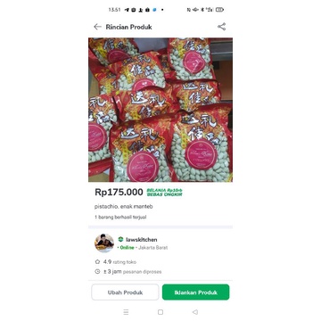 

kacang pistachio enak gurih kemasan 500gram