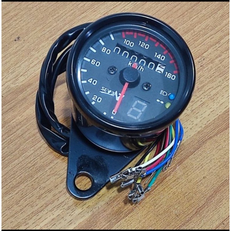 Spido speedometer bulat jarum indikator LED gir ger gear digital