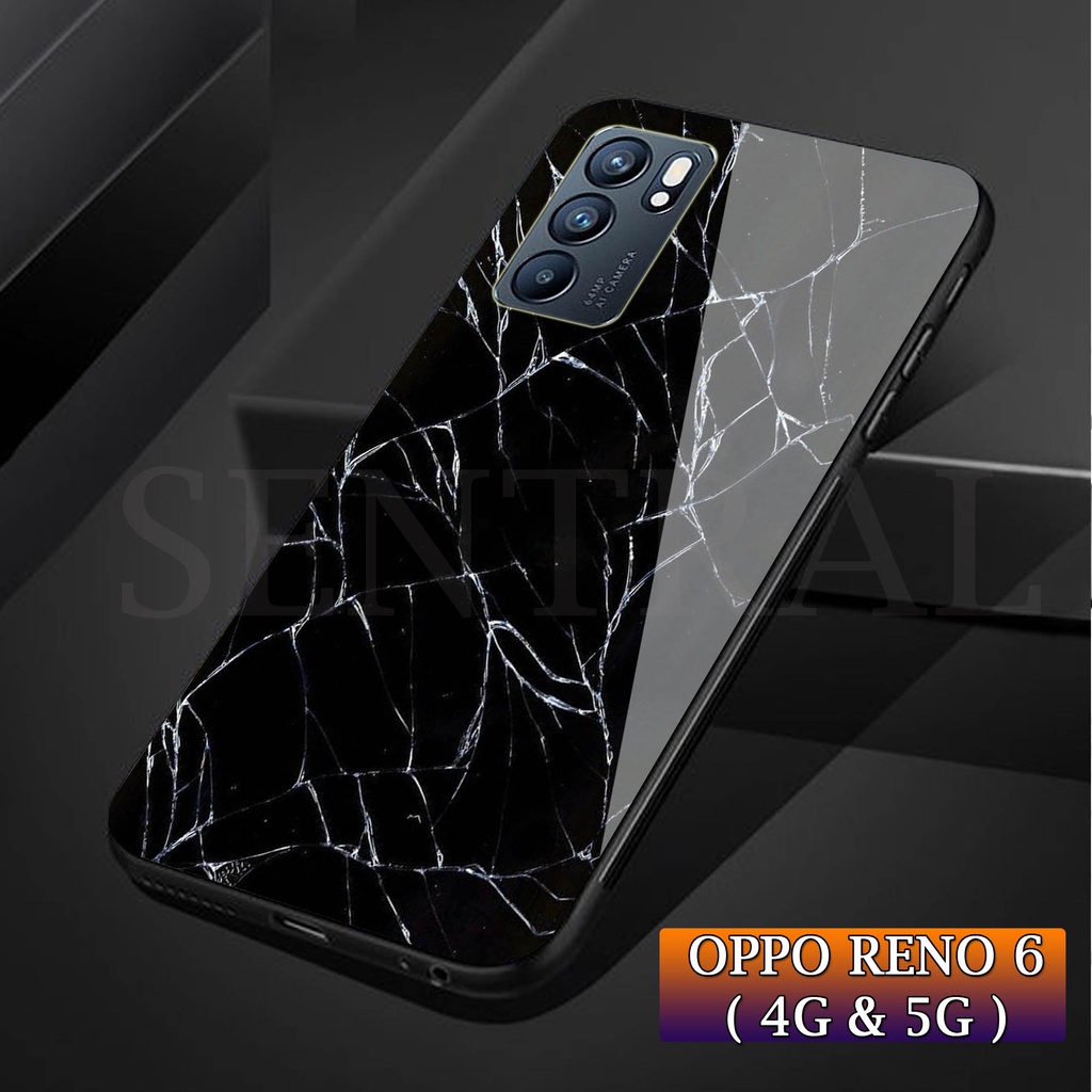 Softcase Glass Kaca OPPO RENO 6 (4G/5G) - Casing HP OPPO RENO 6 (4G/5G) [ S32 ].