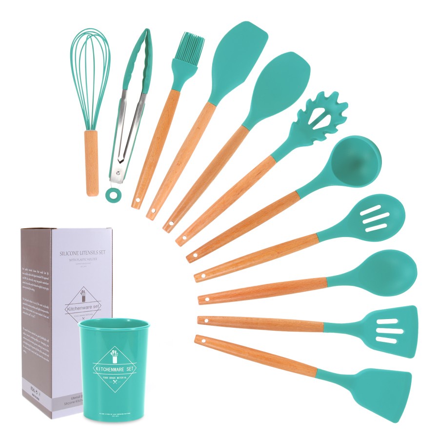Sepatula 12 in 1 Alat Masak / Peralatan Masak 12 in 1 SET Silicone Kitchen Set Spatula