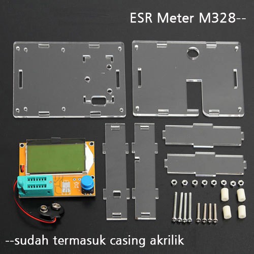 ESR Meter M328 Transistor Tester with Clear Acrylic Case Shell Housing