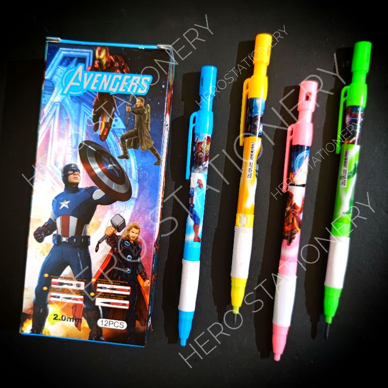 

Pensil mekanik mechanical pencil superhero avengers . 12 unit
