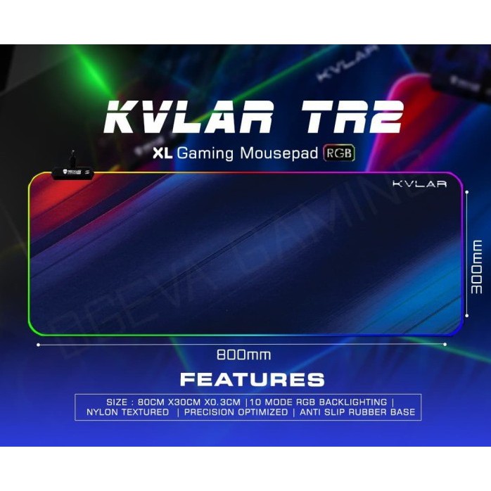 Mousepad Rexus Kvlar TR2 TR 2 XL - RGB Gaming - Speed Edition -Garansi