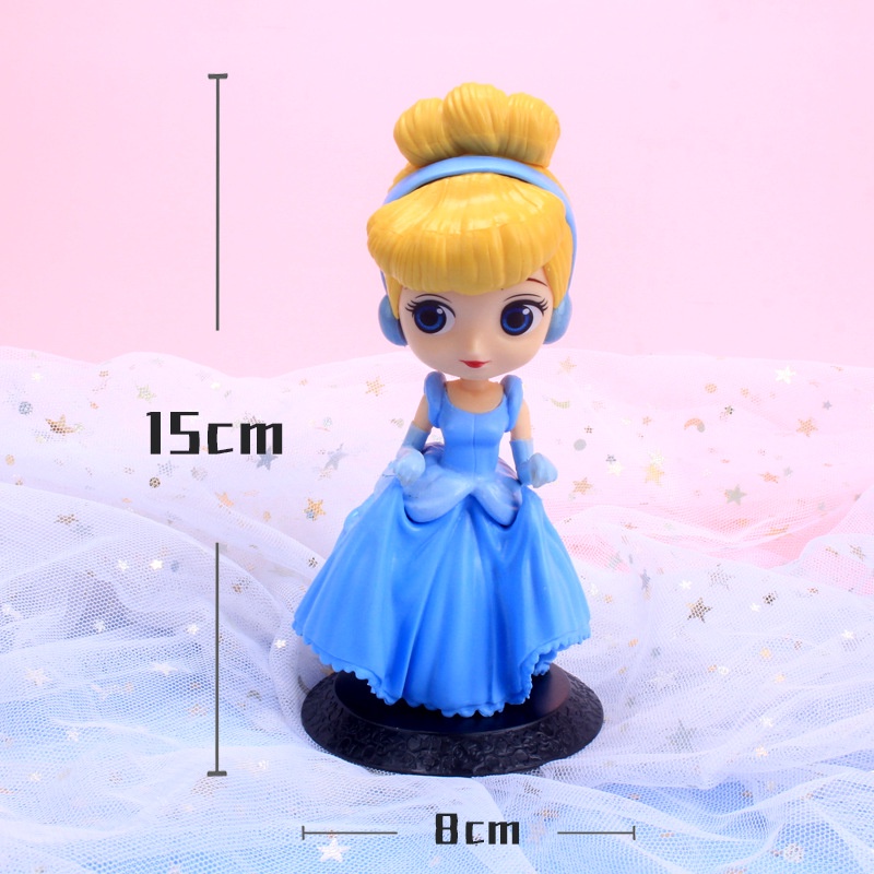 1pc Action Figures Kartun Disney Princess Cinderella Alice Anna Elsa Bahan PVC Untuk Dekorasi Kue