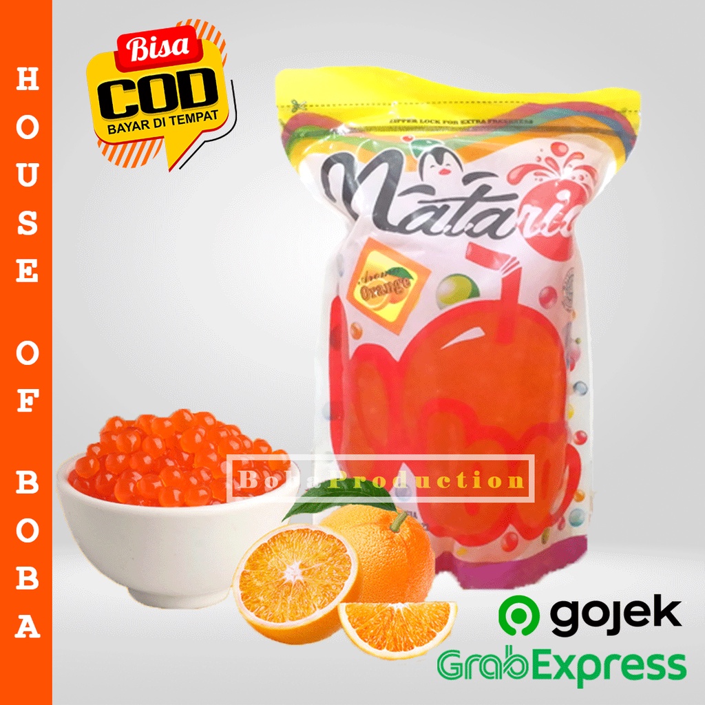 

Nataria Popping Boba Orange 500gr - bubble boba babel pecah di mulut - Supplier Popping Boba