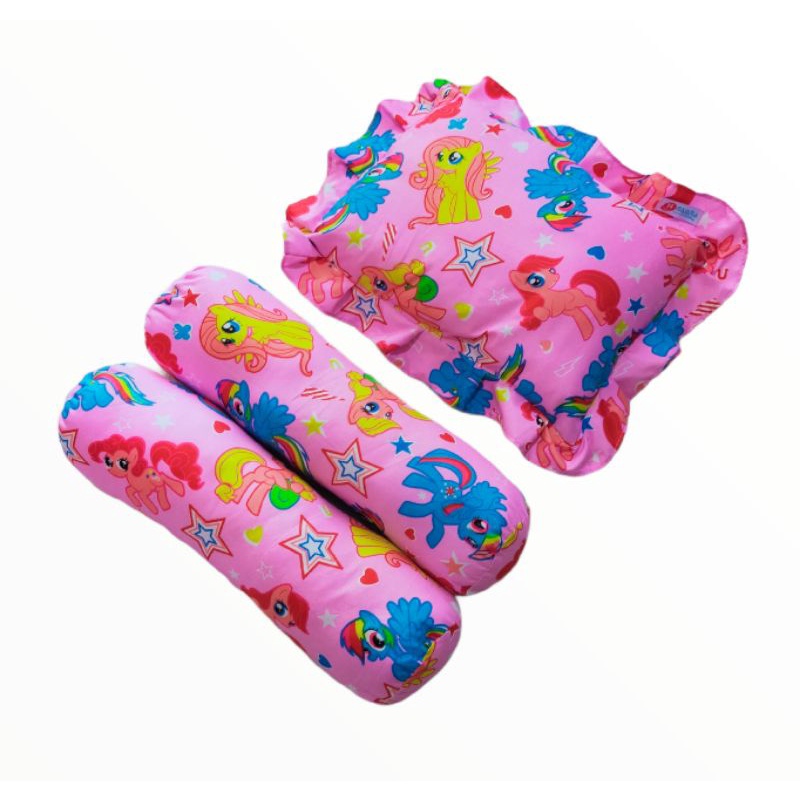 Set Bantal Guling Bayi Isi Dacron Empuk Halus Bahan Katun Lembut Baby Pillow Murah