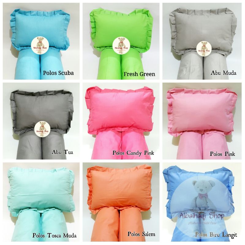 [SARUNG SAJA] Sarung Bantal Guling Bayi Set Polos