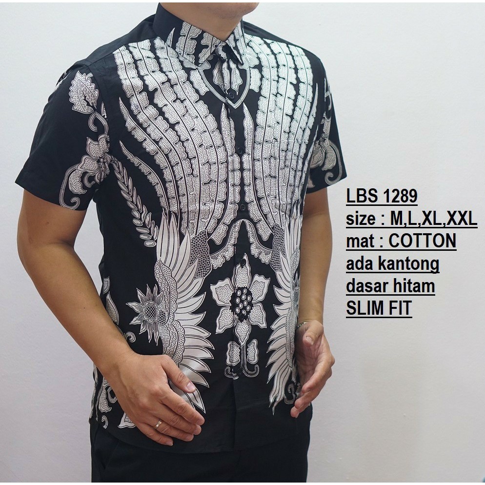 BAJU BATIK PRIA SLIM FIT LENGAN PENDEK | KEMEJA PRIA SLIMFIT PREMIUM LBS 981