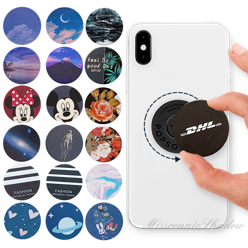 Stand Holder Popsocket Desain Gunung Salju Planet Kucing Untuk Iphone Oppo Samsung Xiaomi Vivo