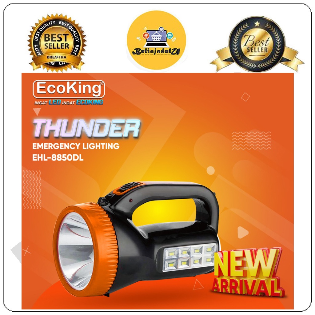 Beliajadulu88 senter Led Lampu Emergency Super Terang Thunder ETH8850DL 5W+8smd Ecoking