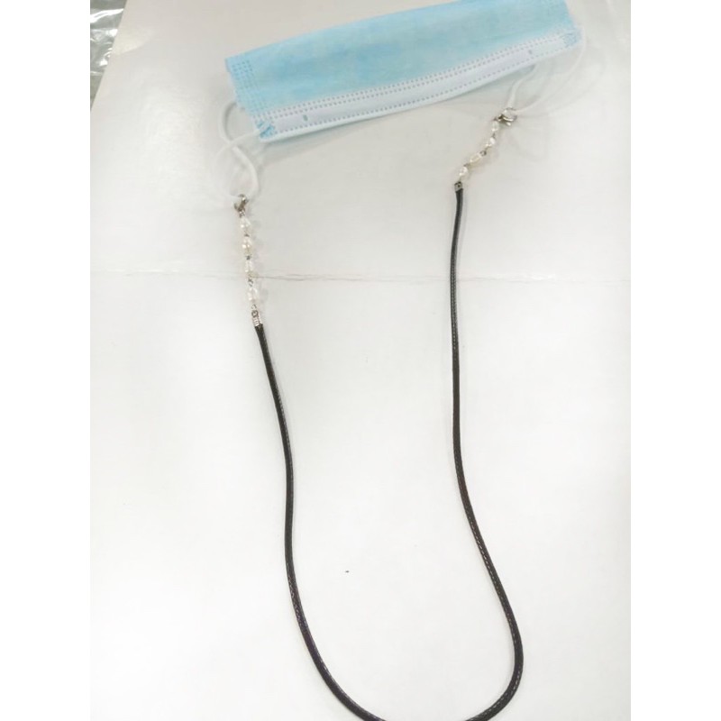 kalung masker mutiara air tawar dan kalung masker batu alam// strap masker//gantungan masker