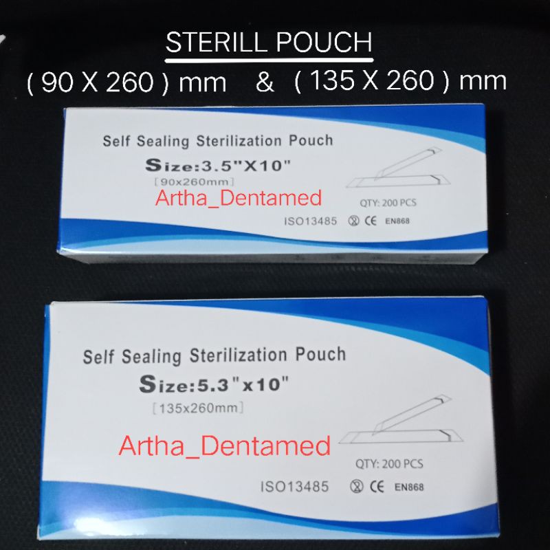 STERIL POUCH  MEDIPACK  ( 200 Pcs ) 90 x 260 &amp; 135 x 260 (200 pcs) / 1 BOX