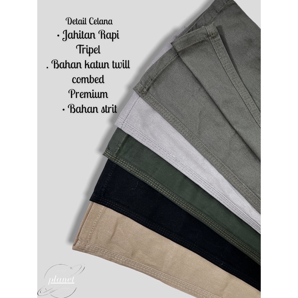 CELANA CHINO PRIA CHINOS PANTS STRIT MELAR BAWAH PENSIL CELANA BAHAN KATUN TWILL COMBED PREMIUM CELANA PANJANG POLOS PRIA PINGGANG KARET