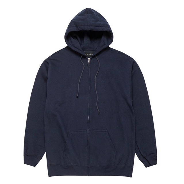 CLAPS - Navy Basic Zipper Hoodie (Hoodie Polos Dewasa)