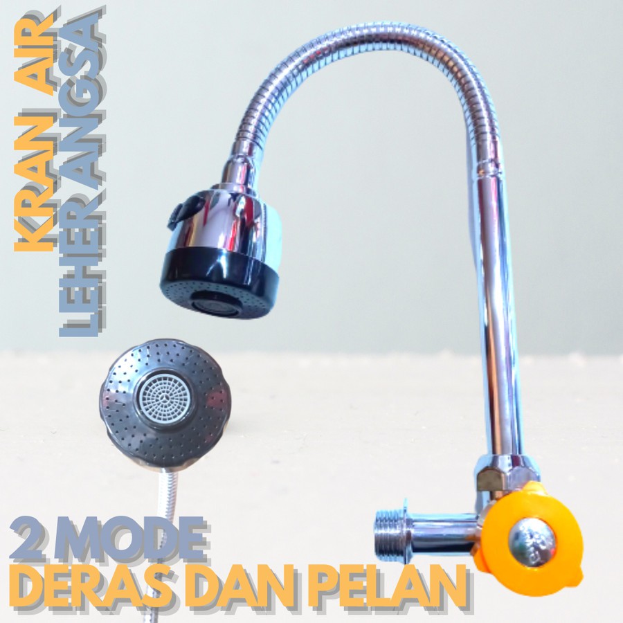 KRAN LEHER ANGSA FELXIBLE STAINLESS 2 MODE KRAN AIR DAPUR CUCI PIRING