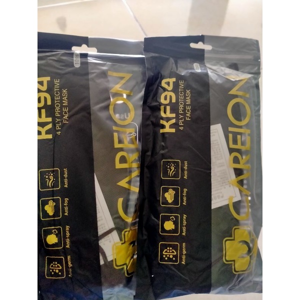 Masker KF94 Careion Hitam 10pcs
