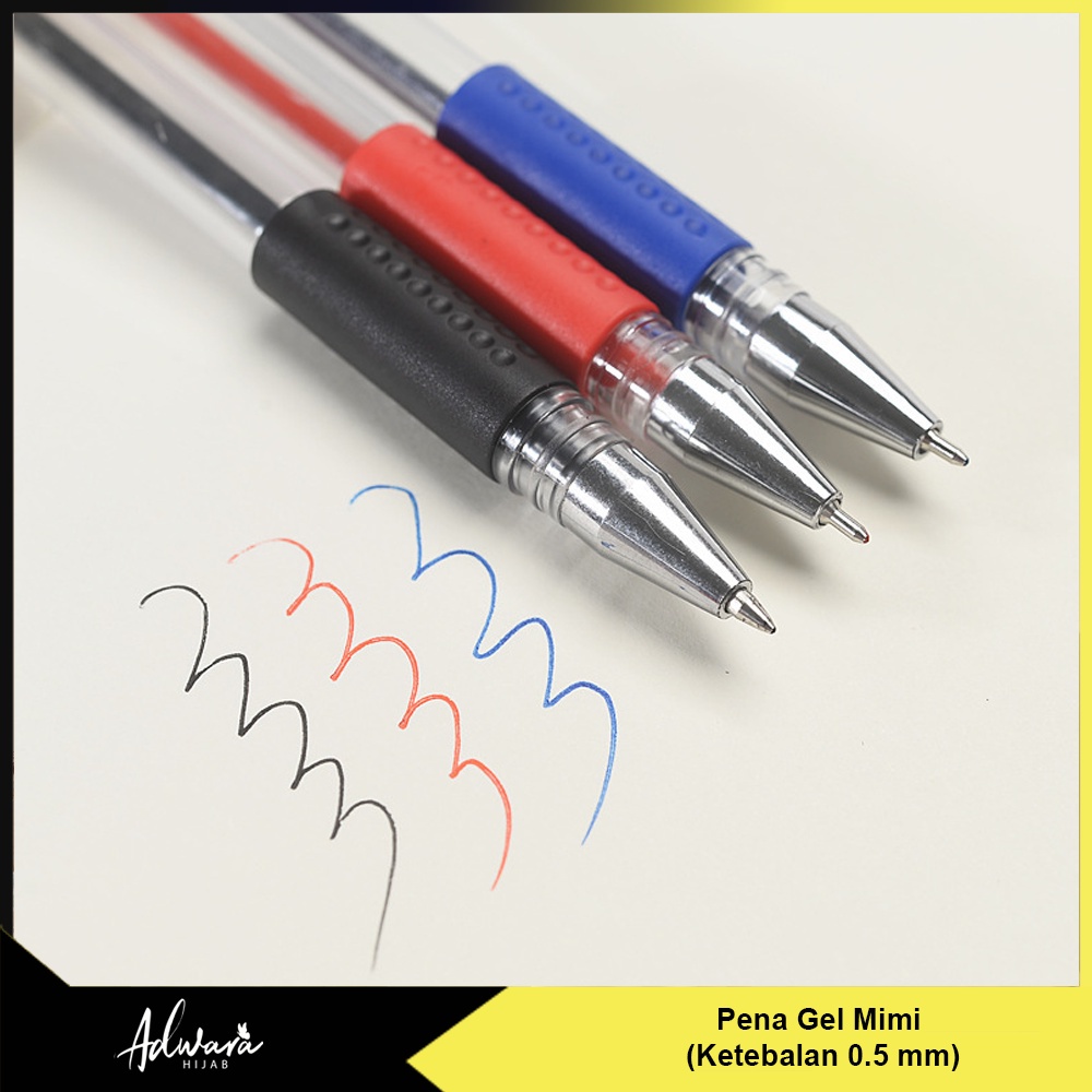 Harga satuan Pulpen gel 0.5mm standard Dengan Tinta Cair Pena Office Pena Kantor sekolah Pena cair pen gel 0.55mm warna biru merah hitam pena murah