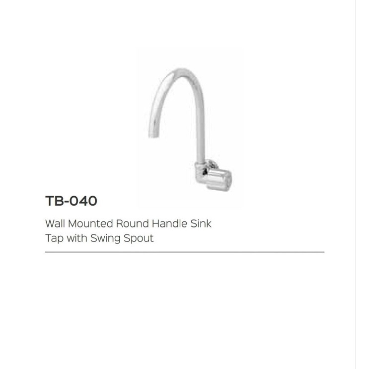 Kran Sink Angsa Pipa Tembok Wasser TB-040 / Kran Kitchen Sink Kuningan Wasser