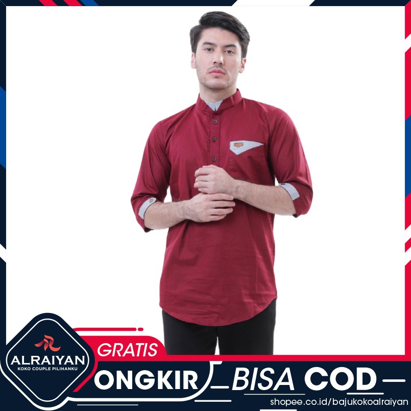 ALRAIYAN OFFICIAL KOKO DEWASA BAJU KOKO AYAH DAN BAYI COUPLE MAROON KOKO AYAH ANAK COUPLE PAKISTAN