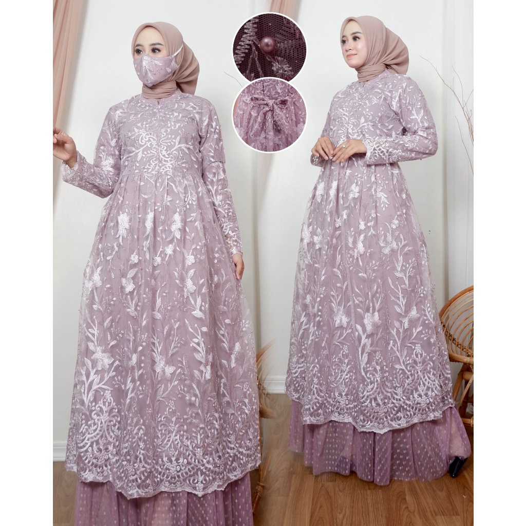 Gamis Busui Sintia AD / Kebaya Brukat Busui Modern / Dress Pesta Menyusui