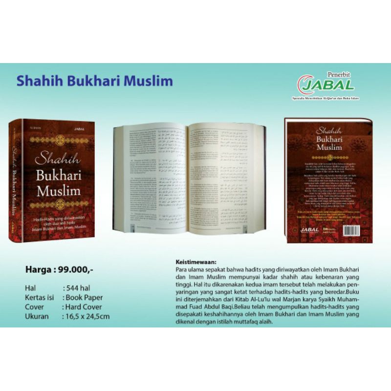 Kitab Shahih Bukhari Muslim Penerbit Jabal (HARD COVER)