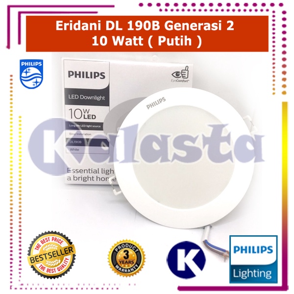 Promo Philips LED Downlight DL190B  Eridani 10w 10 Watt 5&quot; (Putih)