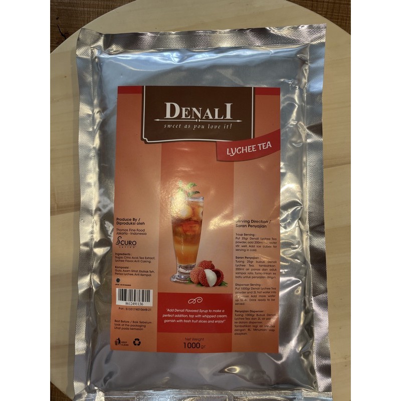 

BUBUK DENALI LYCHEE TEA POWDER LECI LICI LECHEE 800 gr