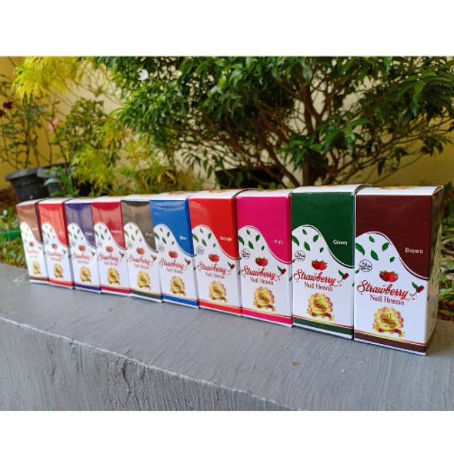 Henna strawberry halal Strawberry nail henna pacar henna tahan dan kuat barang original