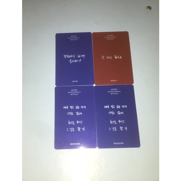 MASSAGE CARD MC ROCKY YOU VER MOONBIN ME VER ASTRO 2nd FULL ALBUM ASTRO OFFICIAL