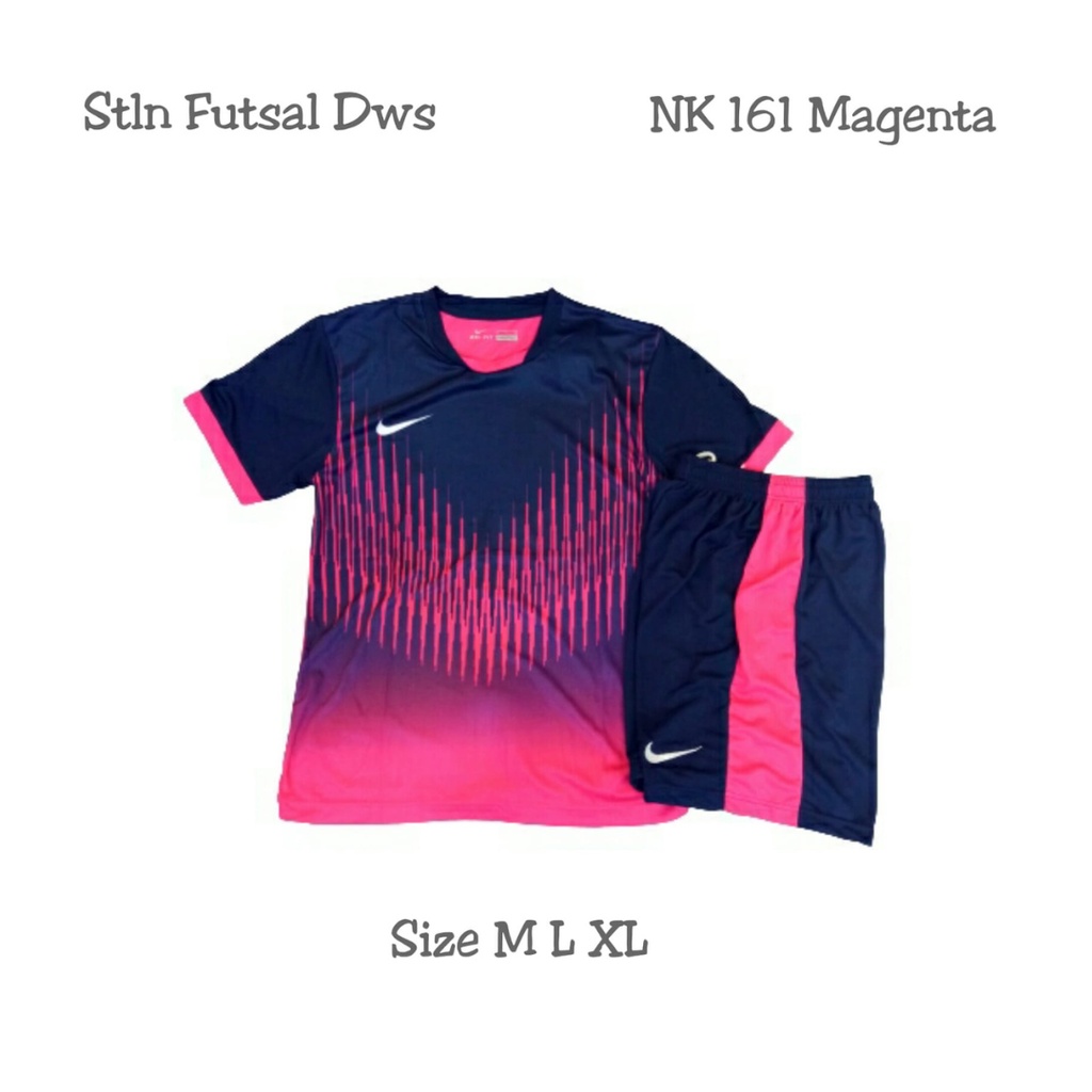 jersey futsal pria kaos sepak bola baju dan celana setelan wanita dewasa t-shirt outfit seragam jarsey kostum olahraga pakaian apparel print sport jersy soccer casual jersi suit NK161 magenta