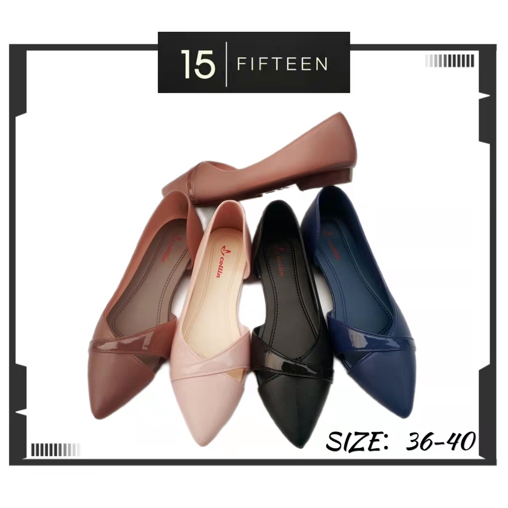 15 SHOP --- COLLIN - Flat Shoes Wanita Sepatu Wanita Bahan Jelly - L885