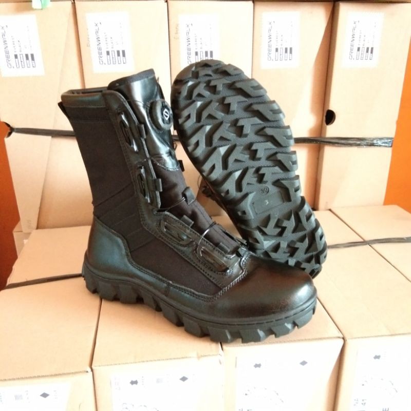 Sepatu Pdl Tali Putar Kulit Asli Reflika Boa Merk Greenwalk