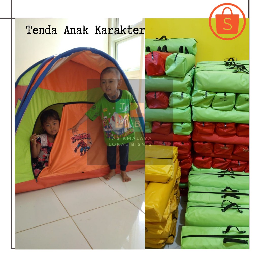 Tenda Anak Perempuan Ukuran 140 x 140 cm Warna Pink Full Hello Kitty - Tenda Camping Parasut