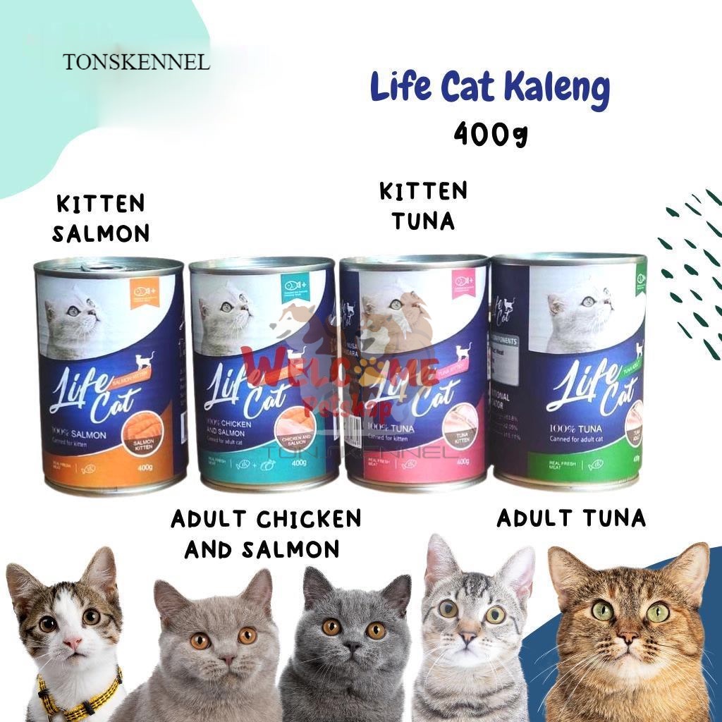 Life Cat 400gr Kaleng Adult Kitten Makanan Kucing Basah Lifecat Tuna Salmon Chicken Basah Anakan Dewasa