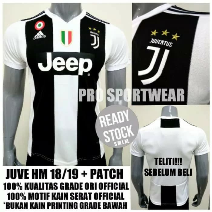 JERSEY BOLA JUVENTUS HOME 2018 2019 GRADE ORI
