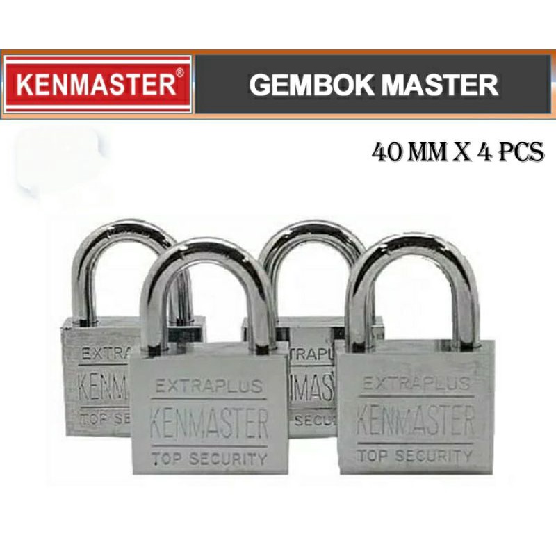 Kenmaster , UK.40mm , Set 4 . Gembok , Kunci , Gembok , Master Key