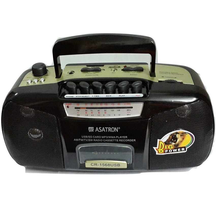 Radio Asatron Kaset Tape Am Fm CR-1568 Bisa Usb Flashdisk Sd Card