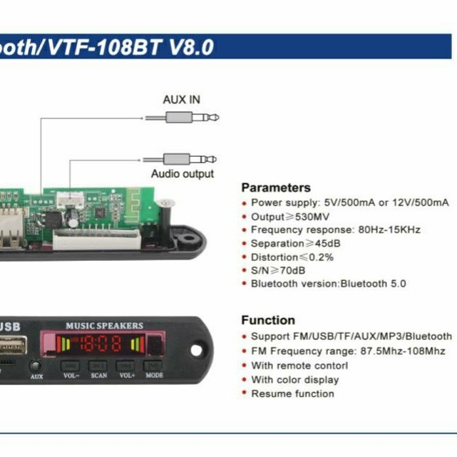 Modul only MP3 Player Modul Mp3, FM, BT