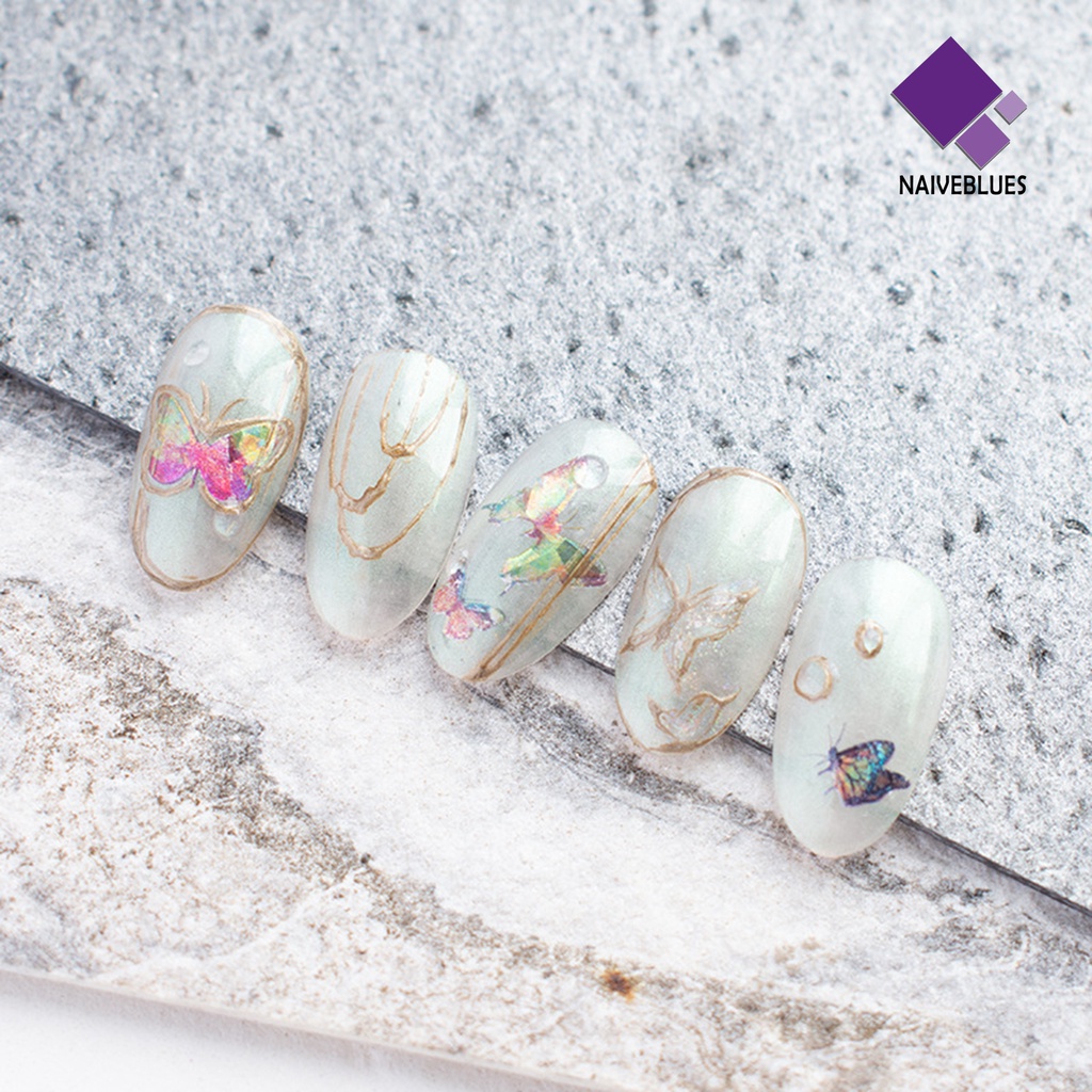 Naiveblue &gt; Stiker Kuku Motif Kupu-Kupu Tahan Air Untuk Nail Art