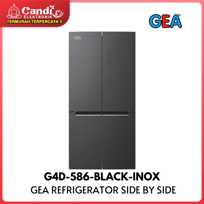 GEA Kulkas Side By Side 586 Liter G4D-586-BLACK-INOX Inverter