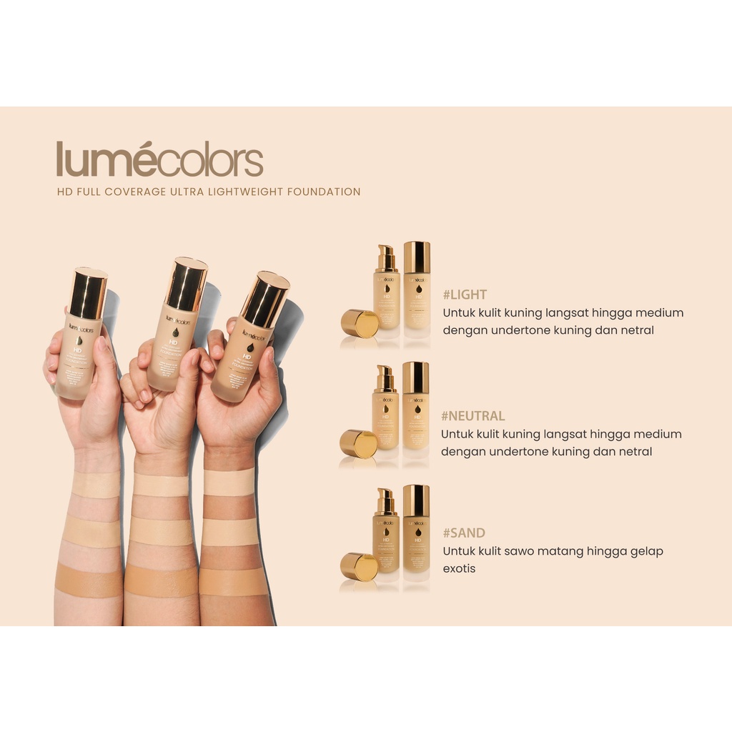 Bedak Selebgram Korea Lumecolors Mall Foundation Viral Bebas Minyak Tahan 16 Jam Neutral Sand Light