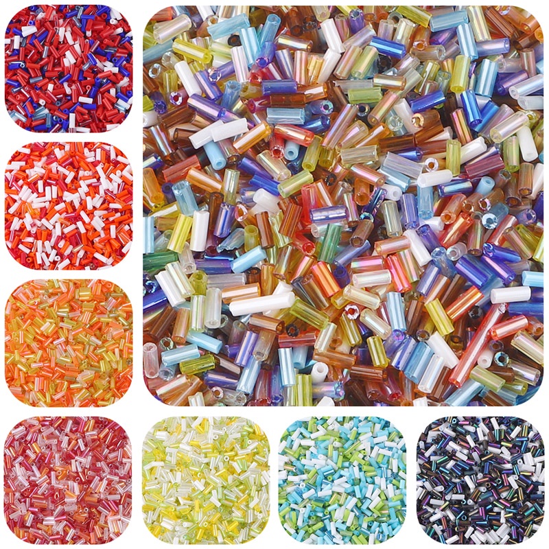 1300 Pcs/lot 2X6 Mm Austria Kristal Tabung Panjang Manik-manik Berjajar Kornet Ceko Kaca Benih Spacer Beads untuk DIY Membuat Perhiasan Aksesoris