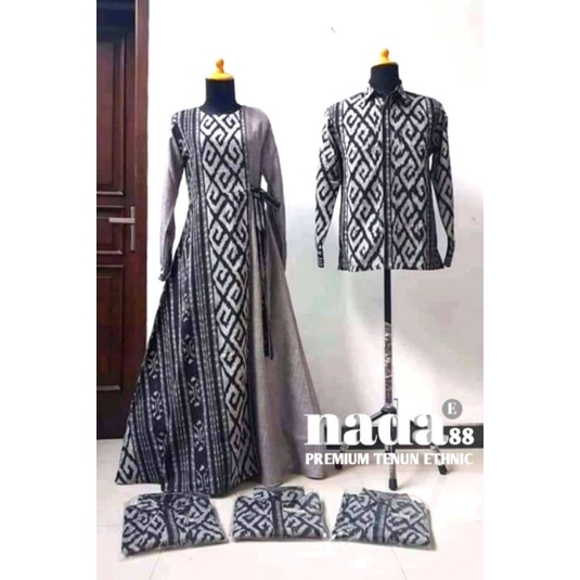 READY STOK COUPLE TENUN SYAR'I/COUPLE SYAR'I/COUPLE GAMIS SYAR'I/COUPLE GAMIS - gamis - baju gamis terbaru - baju set - baju tenun couple - batik tenun couple - baju kondangan