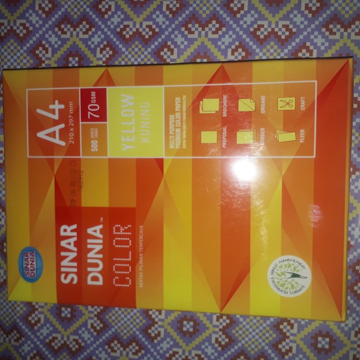 

Kertas warna A4 Sidu 70 gr per rim