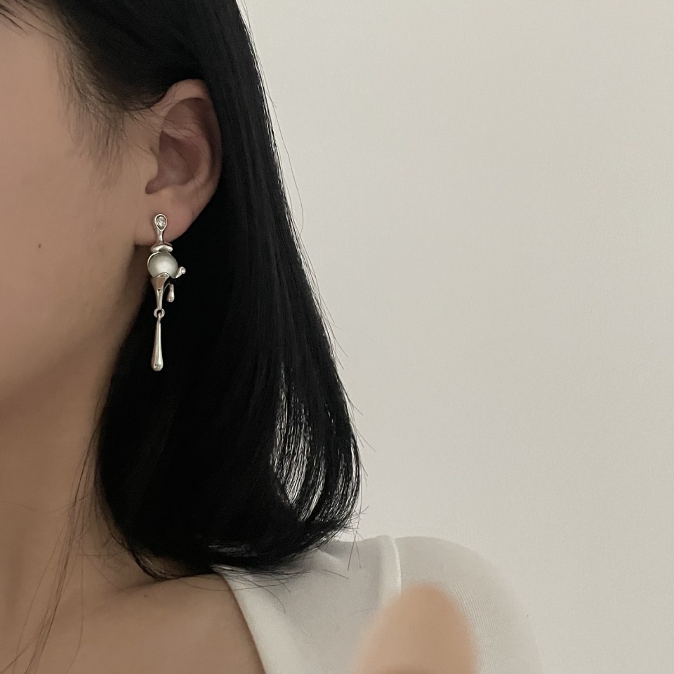 Anting Panjang Bentuk Waterdrop Opal Gaya Harajuku