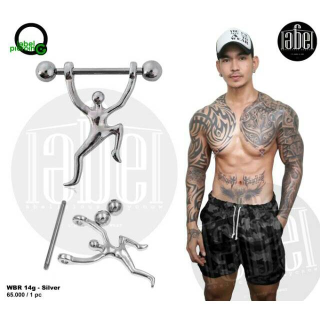 WBR 14g - TITANIUM PIERCING - NIPPLE PIERCING - ANTING - TINDIK TITANIUM - TINDIK - BODY PIERCING